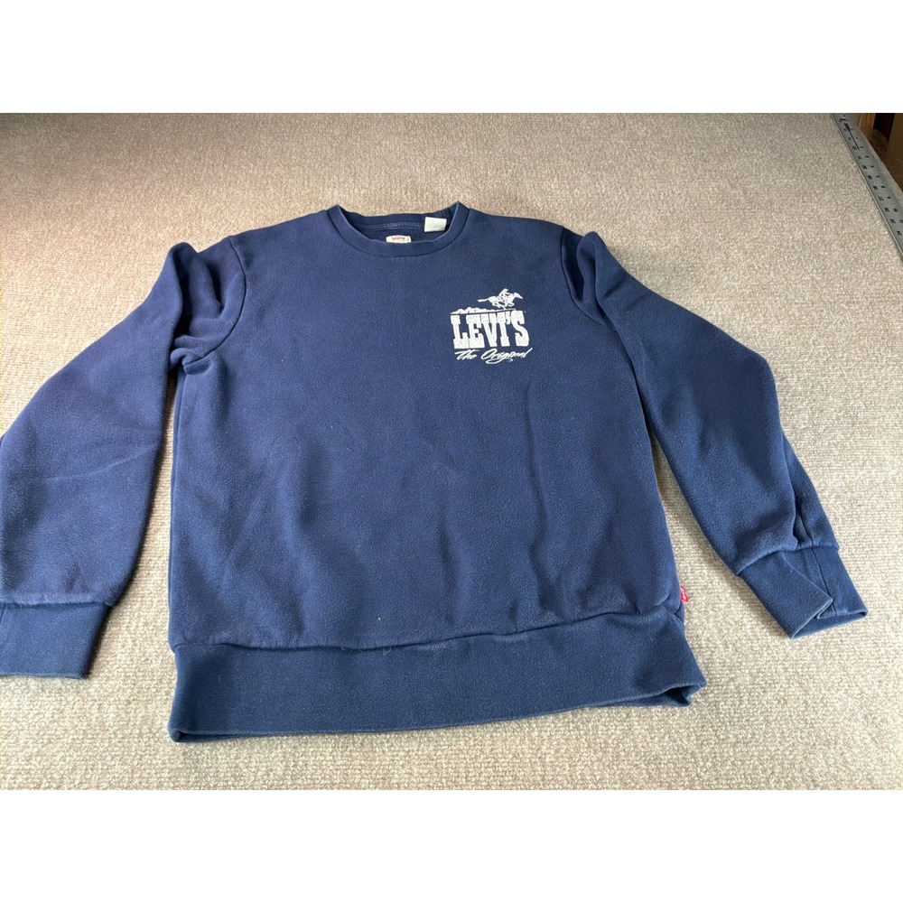 Levis The Original Graphic Sweatshirt Navy Blue Crewneck XS Standard Fit